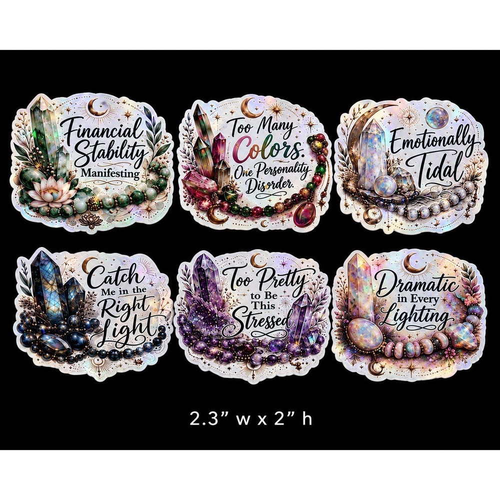 36 Count Holographic Crystal Stickers